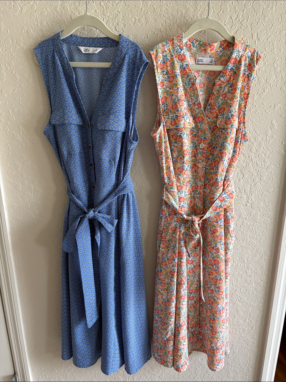 Set of 2 Croft & Barrow Sleeveless Shirt Dresses Sz Small Petite